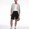 Topman Oversized Fit Jersey Short With Crinkle Plisse Texture In Black For Men