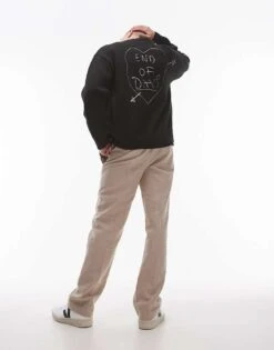 Topman Straight Linen Blend Textured Trousers In Stone For Men 12 Topman Straight Linen Blend Textured Trousers In Stone For Men -Daily Wardrobe Shop 206139144 5