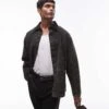 Topman Workwear Jacket With Contrast Collar In Black Wash For Men -Daily Wardrobe Shop 206149718 1 black