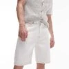 Topman Wide Leg Denim Short In Ecru For Men