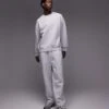 Topman Oversized Sweatshirt And Straight Leg Jogger Set In Frost Grey Marl For Men -Daily Wardrobe Shop 206170401 1 frostgreymarl