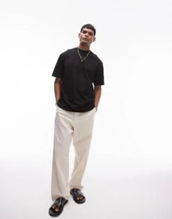 Topman Oversized Fit T-shirt In Black For Men -Daily Wardrobe Shop 206184287 3