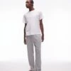 Topman Lounge Straight Leg Waffle Jogger In Light Grey And Plain White Lounge T-shirt Multipack For Men -Daily Wardrobe Shop 206198011 1 lightgrey