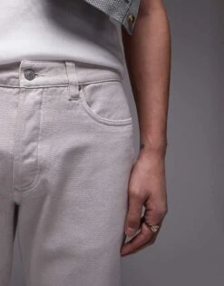Topman Taper Jeans In Light Grey For Men -Daily Wardrobe Shop 206208366 3