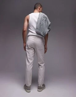 Topman Taper Jeans In Light Grey For Men -Daily Wardrobe Shop 206208366 5