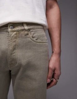 Topman Straight Jeans In Khaki For Men 10 Topman Straight Jeans In Khaki For Men -Daily Wardrobe Shop 206208384 3