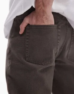 Topman Taper Jeans In Dark Olive For Men -Daily Wardrobe Shop 206208408 5