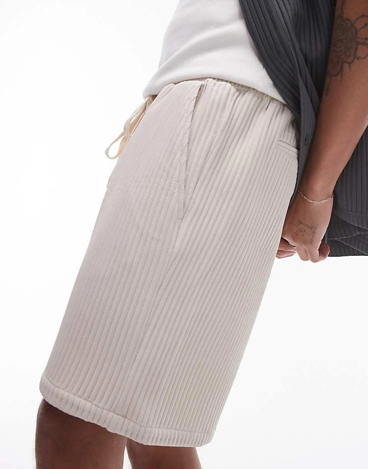 Topman Plisse Shorts In Grey For Men 6 Topman Plisse Shorts In Grey For Men - Image 4