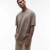 Topman Oversized T-shirt In Washed Khaki For Men Light Green 2 Topman Oversized T-shirt In Washed Khaki For Men Light Green -Daily Wardrobe Shop 206227127 1 lightgreen