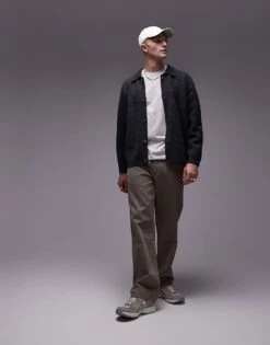 Topman Collared Cardigan In Grey For Men -Daily Wardrobe Shop 206252416 1 grey 1