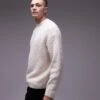Topman Relaxed Fit Boucle Jumper In Oatmeal For Men 2 Topman Relaxed Fit Boucle Jumper In Oatmeal For Men -Daily Wardrobe Shop 206252516 1 oatmeal