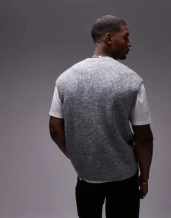 Topman Relaxed Fit Vest In Grey Marl For Men Light Grey -Daily Wardrobe Shop 206252524 4