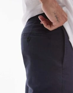 Topman Skinny Chino Shorts In Navy For Men -Daily Wardrobe Shop 206300633 3