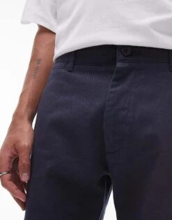 Topman Skinny Chino Shorts In Navy For Men -Daily Wardrobe Shop 206300633 5