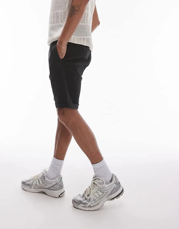 Topman Skinny Chino Shorts In Black For Men 4 Topman Skinny Chino Shorts In Black For Men - Image 2