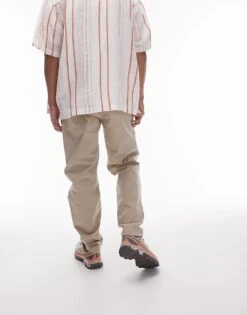 Topman Tapered Chino Trousers In Stone For Men -Daily Wardrobe Shop 206300680 3