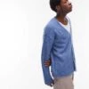Topman Brushed Boucle Cardigan In Blue For Men -Daily Wardrobe Shop 206301845 1 blue