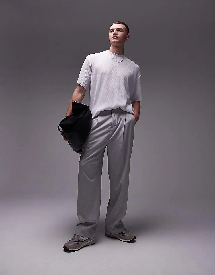 Topman Oversize Fit Plisse T-shirt In White For Men 8 Topman Oversize Fit Plisse T-shirt In White For Men - Image 6