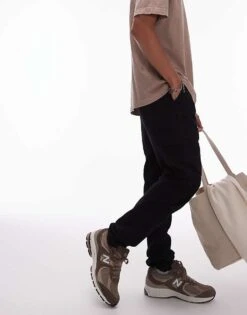 Topman Skinny Cargo Trousers In Black For Men