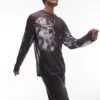 Topman Oversized Fit Long Sleeve Mesh T-shirt With Floral Print In Black For Men 1 Topman Oversized Fit Long Sleeve Mesh T-shirt With Floral Print In Black For Men -Daily Wardrobe Shop 206344246 1 black
