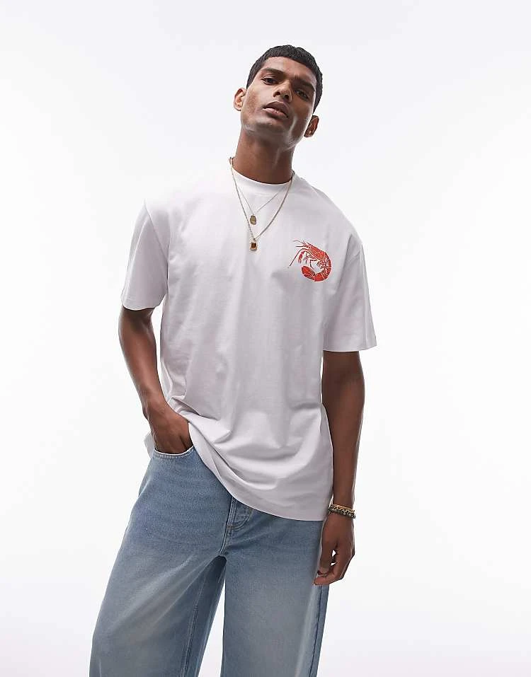 Topman Oversize Fit T-shirt With Fruit Print In White For Men 4 Topman Oversize Fit T-shirt With Fruit Print In White For Men - Image 2