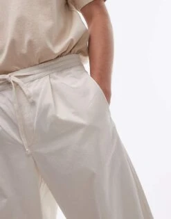 Topman Wide Leg Trousers In Ecru For Men 12 Topman Wide Leg Trousers In Ecru For Men -Daily Wardrobe Shop 206347779 5