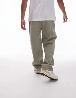Topman Straight Twill Trousers In Khaki For Men 10 Topman Straight Twill Trousers In Khaki For Men -Daily Wardrobe Shop 206347787 3