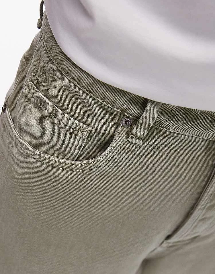 Topman Straight Twill Trousers In Khaki For Men 6 Topman Straight Twill Trousers In Khaki For Men - Image 4