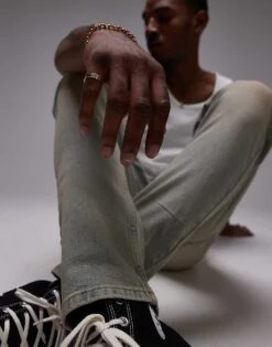 Topman Slim Jeans In Tinted Mid Wash For Men Blue -Daily Wardrobe Shop 206357951 5