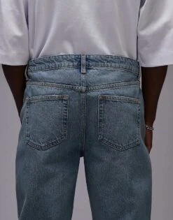 Topman Taper Jeans In Vintage Mid Wash For Men Blue 11 Topman Taper Jeans In Vintage Mid Wash For Men Blue -Daily Wardrobe Shop 206357975 4