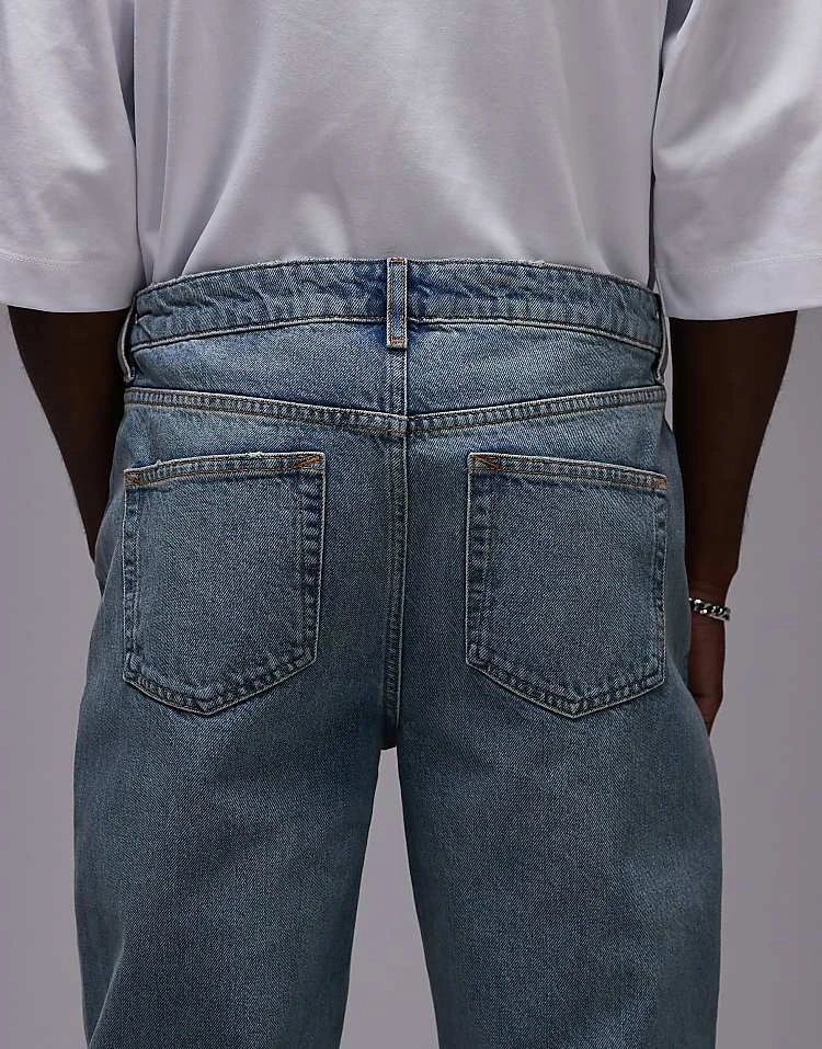 Topman Taper Jeans In Vintage Mid Wash For Men Blue 6 Topman Taper Jeans In Vintage Mid Wash For Men Blue - Image 4