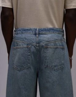 Topman Baggy Jeans In Vintage Mid Wash For Men Blue 11 Topman Baggy Jeans In Vintage Mid Wash For Men Blue -Daily Wardrobe Shop 206358103 4