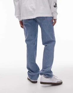 Topman Straight Jeans In Light Blue For Men -Daily Wardrobe Shop 206358112 3