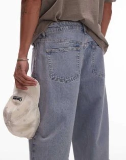 Topman Baggy Jeans In Light Washed Blue For Men -Daily Wardrobe Shop 206358128 4