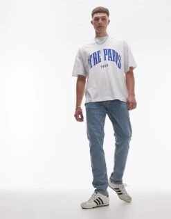 Topman Slim Jeans In Light Blue For Men