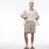 Topman Co-ord Plisse Shorts In Stone For Men Beige 2 Topman Co-ord Plisse Shorts In Stone For Men Beige -Daily Wardrobe Shop 206385596 1 beige