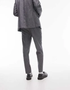 Topman Taper Cross Hatch Suit Trouser In Grey For Men -Daily Wardrobe Shop 206403036 3