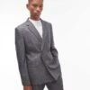 Topman Slim Cross Hatch Suit Jacket In Grey For Men