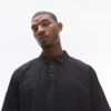 Topman Oversized Fit Polo In Washed Black For Men -Daily Wardrobe Shop 206406312 1 black