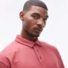 Topman Oversized Fit Polo In Washed Red For Men -Daily Wardrobe Shop 206406329 1 red