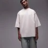 Topman Premium Heavyweight Oversized Fit Mid Sleeve T-shirt 300gsm In Stone For Men Ecru -Daily Wardrobe Shop 206440353 1 ecru