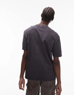 Topman Oversized Fit Washed T-shirt With Seam Detail In Washed Black For Men -Daily Wardrobe Shop 206441270 4