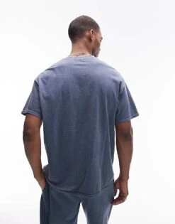 Topman Vintage Wash Oversize Fit T-shirt In Blue For Men 10 Topman Vintage Wash Oversize Fit T-shirt In Blue For Men -Daily Wardrobe Shop 206456438 4