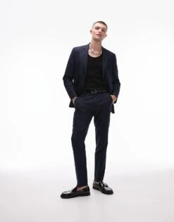 Topman Skinny Suit In Navy