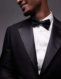Topman Slim Tux Suit In Black