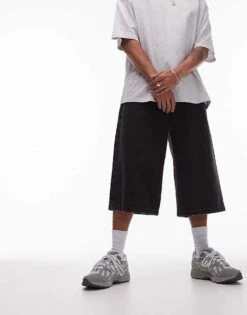 Topman Jort Denim Shorts In Washed Black For Men -Daily Wardrobe Shop 206490709 1 washedblack 1