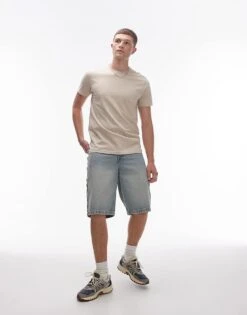 Topman 5 Pack Regular T-shirt In Black, White, Stone, Khaki And Burgundy For Men Multi -Daily Wardrobe Shop 206495446 4