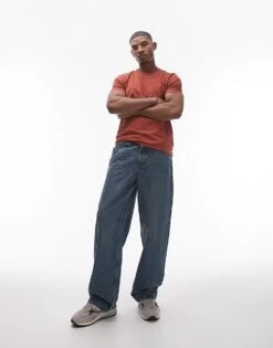 Topman Regular Fit T-shirt In Brown For Men Burgundy