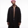 Topman Oversized Car Coat With Wool In Black For Men -Daily Wardrobe Shop 206513634 1 black
