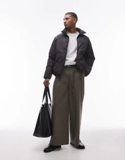 Topman Sprayed Puffer Jacket For Men Black